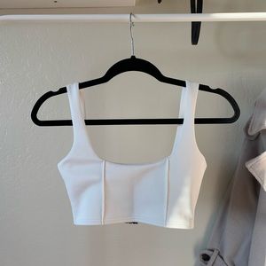 Zipped Back White Crop Top